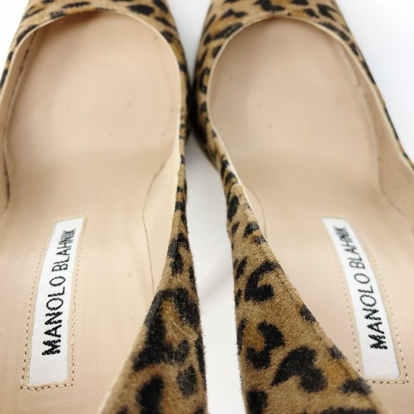 Manolo Blahnik BB Leopard Print Suede Pump Heel EU38 - Picture 15 of 16